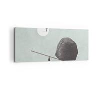 Cuadro Sobre Lienzo 120x50cm Cuadros Pared Piedra Palanca Física Wall Art Prints