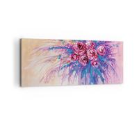 Cuadro Sobre Lienzo 120x50cm Cuadros Pared Ramo Flores Rosas Wall Art Prints