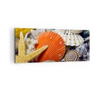 Cuadro Sobre Lienzo 120x50cm Cuadros Pared Seashell mar playa arena Wall Art
