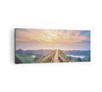 Cuadro Sobre Lienzo 120x50cm Cuadros Pared Sendero Montaña Azores Wall Art
