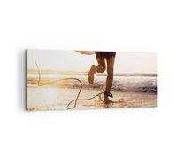 Cuadro Sobre Lienzo 120x50cm Cuadros Pared Surf Playa Alegría Wall Art Prints