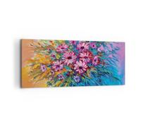 Cuadro Sobre Lienzo 120x50cm Cuadros Pared Un ramo Flores Aceite Wall Art Prints