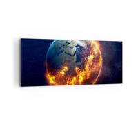 Cuadro Sobre Lienzo 120x50cm Cuadros Pared Universo tierra fuego globo Wall Art