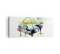 Cuadro Sobre Lienzo 120x50cm Cuadros Piano la naturaleza la música la elegancia