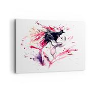 Cuadro Sobre Lienzo 120x80cm Cuadros Pared Abstracción cara emoción femenino Art