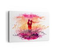 Cuadro Sobre Lienzo 120x80cm Cuadros Pared Amor Pareja luna de miel Wall Art