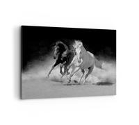 Cuadro Sobre Lienzo 120x80cm Cuadros Pared Andaluz Caballos Galope Wall Art