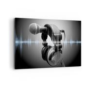 Cuadros Decoracion Salon Audio micrófono música estudio Lienzos decorativos 120x80cm Cuadro Sobre Lienzo Moderno Dormitorio Cuadros Pared Imágenes Wall Art Prints Decor Grande XXL AA120x80-2549