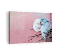 Cuadro Sobre Lienzo 120x80cm Cuadros Pared Aves Azul Rama Wall Art Prints Decor