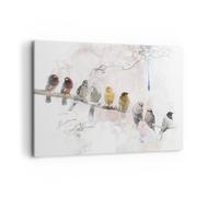 Cuadro Sobre Lienzo 120x80cm Cuadros Pared Aves Canarias Rama Wall Art Prints