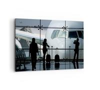 Cuadro Sobre Lienzo 120x80cm Cuadros Pared Avión Aeropuerto Passangers Wall Art