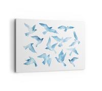 Cuadro Sobre Lienzo 120x80cm Cuadros Pared Birds digital nube paloma Wall Art