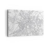 Cuadro Sobre Lienzo 120x80cm Cuadros Pared Ciudad Mapa Berlín Wall Art Prints