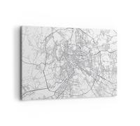 Cuadro Sobre Lienzo 120x80cm Cuadros Pared Ciudad Mapa Roma Wall Art Prints