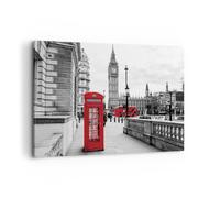 Cuadro Sobre Lienzo 120x80cm Cuadros Pared Cobertizo Teléfono Londres Wall Art