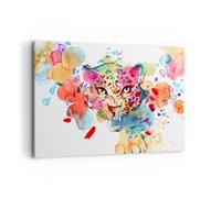 Cuadro Sobre Lienzo 120x80cm Cuadros Pared color concepto gato Wall Art Prints