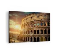 Cuadros Decoracion Salon Coloseum Roma Arquitectura Italia Lienzos decorativos 120x80cm Cuadro Sobre Lienzo Moderno Dormitorio Cuadros Pared Imágenes Wall Art Prints Decor Grande XXL AA120x80-2966