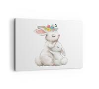 Cuadro Sobre Lienzo 120x80cm Cuadros Pared Conejo Liebre Infantil Wall Art