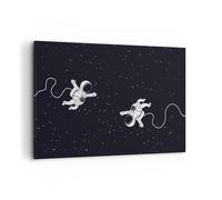 Cuadro Sobre Lienzo 120x80cm Cuadros Pared Dibujos animados astronautas cosmos