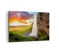 Cuadro Sobre Lienzo 120x80cm Cuadros Pared geología Islandia Prado Wall Art