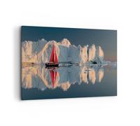 Cuadro Sobre Lienzo 120x80cm Cuadros Pared Glaciar Océano Groenlandia Wall Art