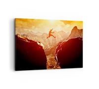 Cuadro Sobre Lienzo 120x80cm Cuadros Pared Hombre montaña libertad Wall Art