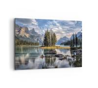 Cuadros Decoracion Salon Lago Paisaje Naturaleza Lienzos decorativos 120x80cm Cuadro Sobre Lienzo Moderno Dormitorio Cocina Cuadros Pared Imágenes Wall Art Prints Decor Grande XXL AA120x80-4133