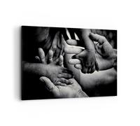 Cuadro Sobre Lienzo 120x80cm Cuadros Pared Manos Tolerancia Comunidad Wall Art