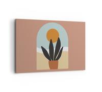 Cuadro Sobre Lienzo 120x80cm Cuadros Pared Minimalista Ventana Flor Wall Art
