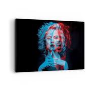 Cuadro Sobre Lienzo 120x80cm Cuadros Pared Negro Mujer Emociones Wall Art Prints