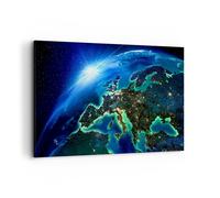 Cuadro Sobre Lienzo 120x80cm Cuadros Pared Noche espacio mundo vista Wall Art