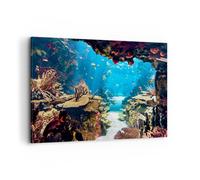 Cuadros Decoracion Salon Océano arrecife peces coral Lienzos decorativos 120x80cm Cuadro Sobre Lienzo Moderno Dormitorio Cocina Cuadros Pared Imágenes Wall Art Prints Decor Grande XXL AA120x80-2872
