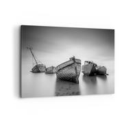 Cuadro Sobre Lienzo 120x80cm Cuadros Pared Łódź Naufragio Barco Wall Art Prints