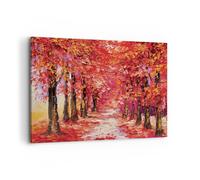 Cuadro Sobre Lienzo 120x80cm Cuadros Pared Otoño Parque Avenida Wall Art Prints