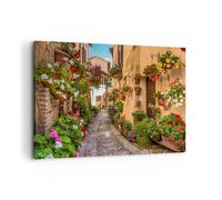 Cuadro Sobre Lienzo 120x80cm Cuadros Pared Path Flores casa patio Wall Art