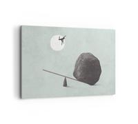 Cuadro Sobre Lienzo 120x80cm Cuadros Pared Piedra Palanca Física Wall Art Prints