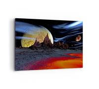 Cuadro Sobre Lienzo 120x80cm Cuadros Pared Planeta luna universo Wall Art Prints