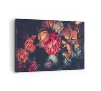 Cuadro Sobre Lienzo 120x80cm Cuadros Pared Ramo Flores Rosas Wall Art Prints