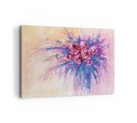 Cuadro Sobre Lienzo 120x80cm Cuadros Pared Ramo Flores Rosas Wall Art Prints