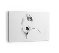 Cuadro Sobre Lienzo 120x80cm Cuadros Pared Retrato Mujer Esbozo Wall Art Prints