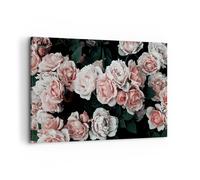 Cuadro Sobre Lienzo 120x80cm Cuadros Pared rosas flores hojas Wall Art Prints