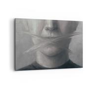 Cuadro Sobre Lienzo 120x80cm Cuadros Pared Símbolo Boca Discurso Wall Art Prints