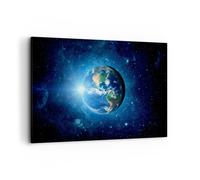 Cuadro Sobre Lienzo 120x80cm Cuadros Pared Tierra universo estrellas galaxia Art