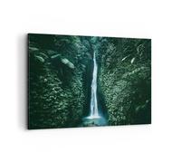 Cuadro Sobre Lienzo 120x80cm Cuadros Pared Trópicos Cascada Selva Wall Art