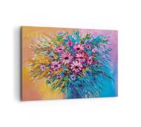 Cuadro Sobre Lienzo 120x80cm Cuadros Pared Un ramo Flores Aceite Wall Art Prints