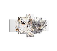 Cuadro Sobre Lienzo 125x70cm Cuadros Búho plumas la sabiduría la naturaleza