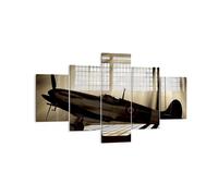 Cuadro Sobre Lienzo 125x70cm Cuadros Pared Airplain Hangar vuelo histórico Art
