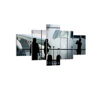 Cuadro Sobre Lienzo 125x70cm Cuadros Pared Avión Aeropuerto Passangers Wall Art