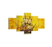 Cuadro Sobre Lienzo 125x70cm Cuadros Pared Barco pirata océano tesoro Wall Art