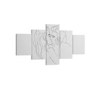 Cuadro Sobre Lienzo 125x70cm Cuadros Pared Beso Pareja Bosquejo Wall Art Prints